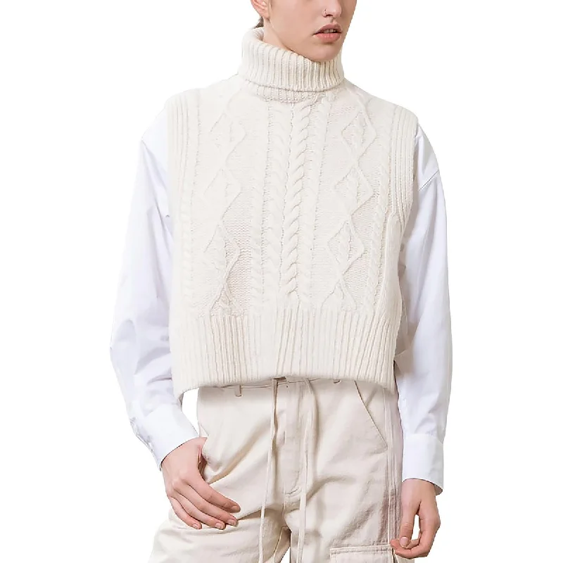 Comfortable And Cold-proof Womens Ribbed Trim Sleeveless Sweater Vest