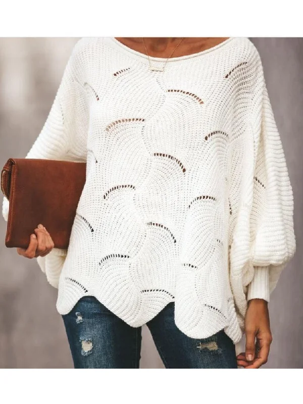 Luxury Temperament Hollow Out Knitting Loose Pullover
