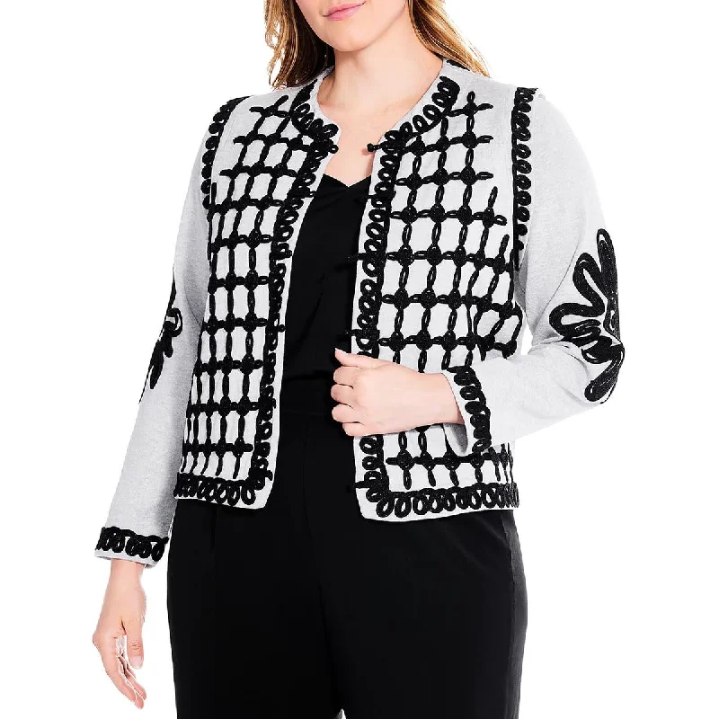 Body Design Nic + Zoe Womens Applique Layering Button-Up