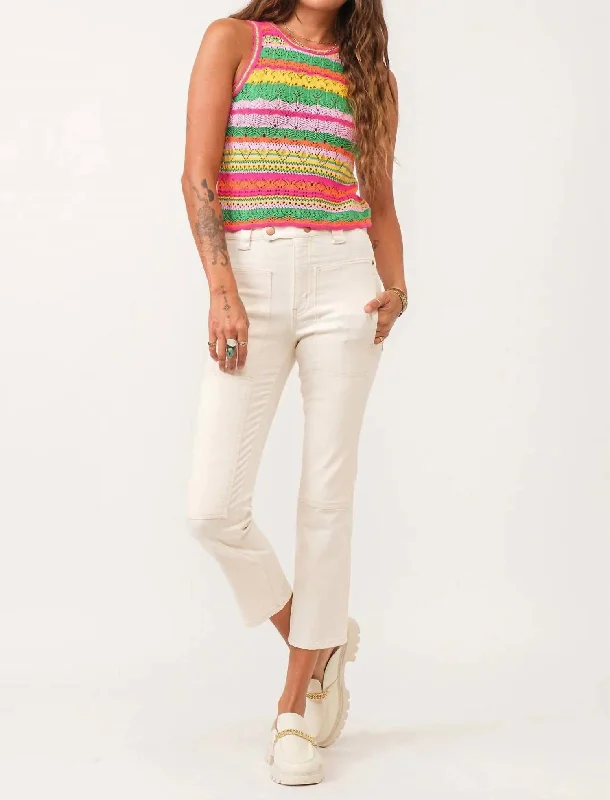 Classic Style Frankie Straight Cropped Jeans In Wheat