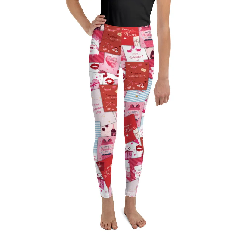 Fashionable In The Times Valentine's Day Cards Youth Leggings