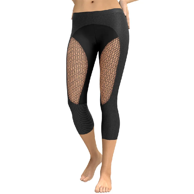 Goddess Style Pin Up Mesh Print Capris