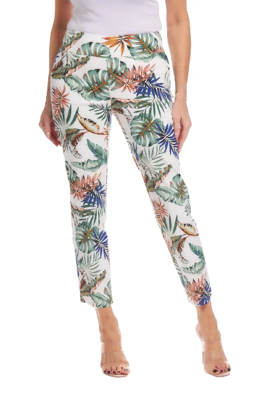 Comfortable Fashion Women's Petal Slit Ankle Pants In Tropical