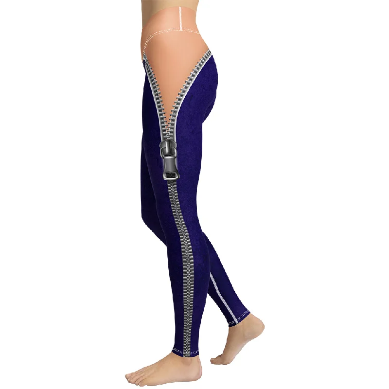 Personalized Design Open Zipper Yoga Leggings