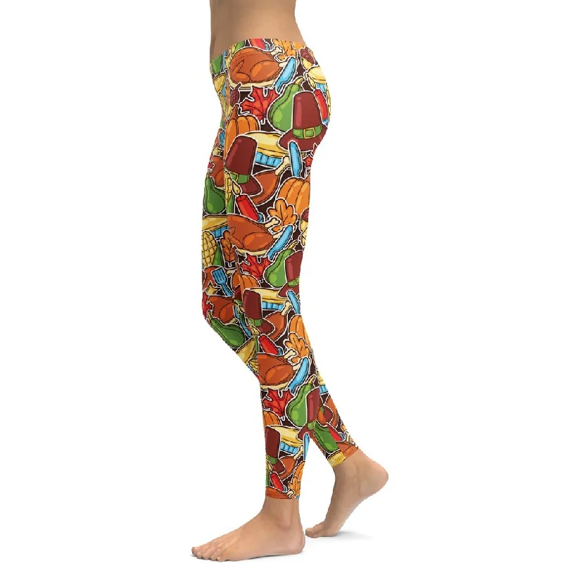 Classic Color Thanksgiving Celebration Leggings