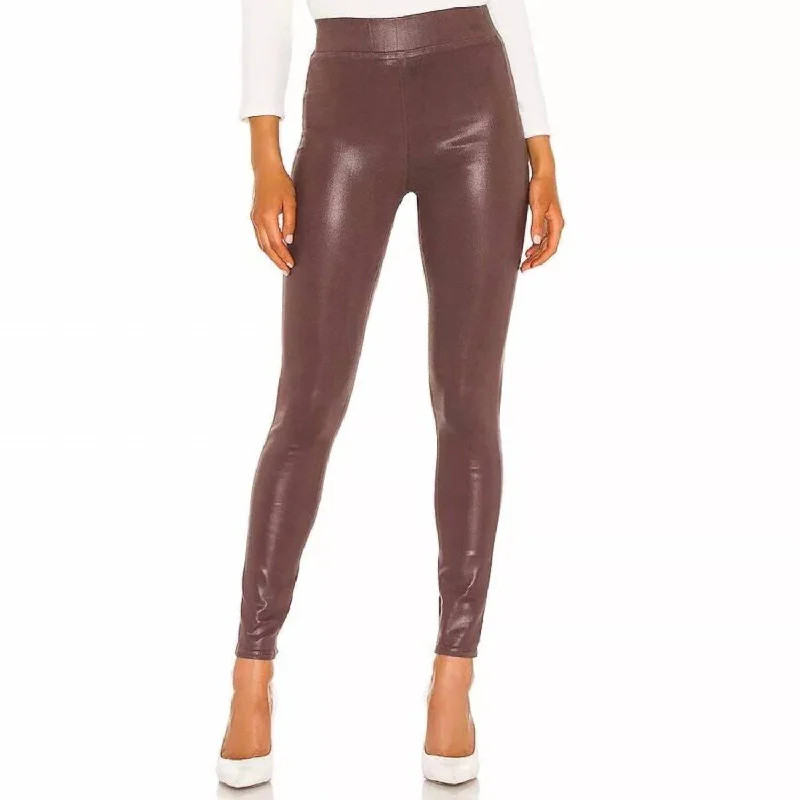 Trendy And Casual Rochelle High Rise Pull On Jean In Mahogany Coated