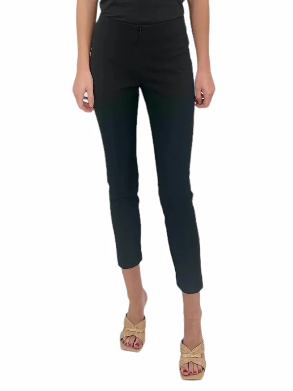Classic And Versatile Zip Front Calvary Twill Pant In Black