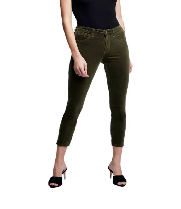 Noble And Elegant Margot High Rise Skinny Jeans In Ivy Green