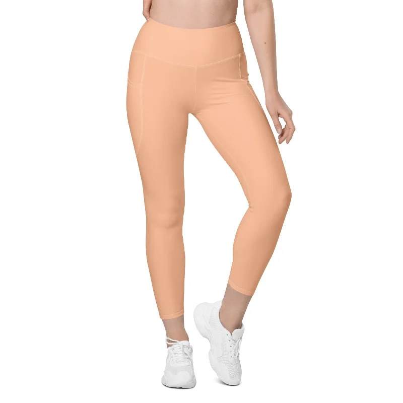 Personalized Design Peach Fuzz Leggings With Pockets