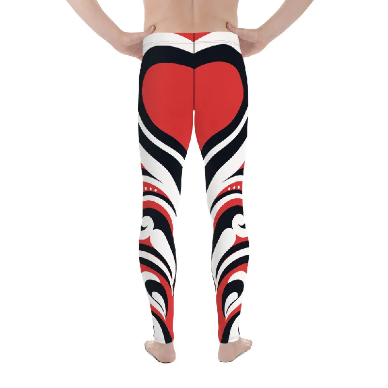 Exclusive Customization Swirl Heart Shaped Men's Leggings