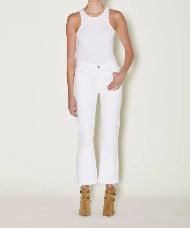 Fashion Classic Bella Crop Flare Jeans In White