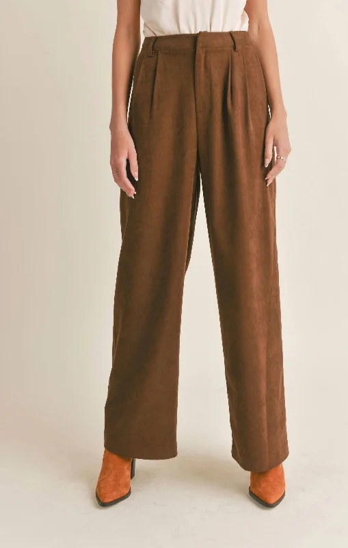 Elegant And Charming Meet Me Pleated Pants In Brown