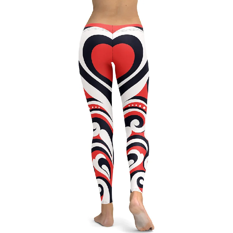 Personalized Clothing Swirl Heart Shaped Leggings