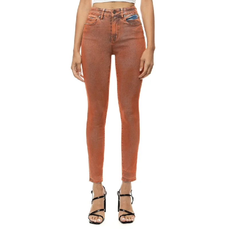 Breezy Style High Rise Super Skinny Spray Jeans - Orange