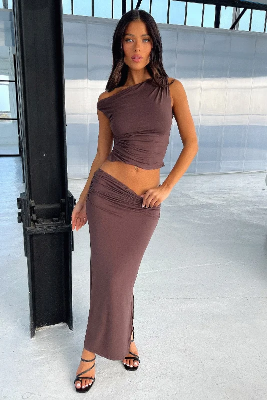 New Products Vamika Maxi Skirt - Brown