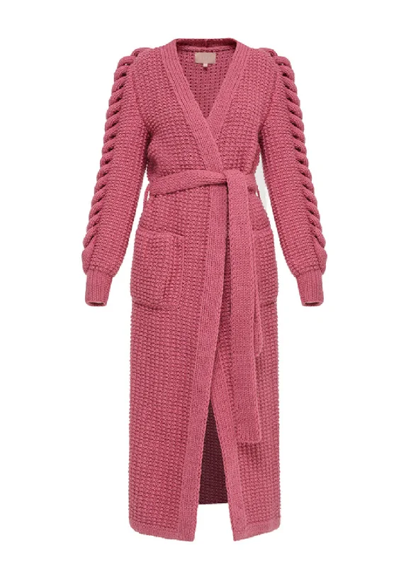 Weekend Comfort HAND KNITTED PINK COAT
