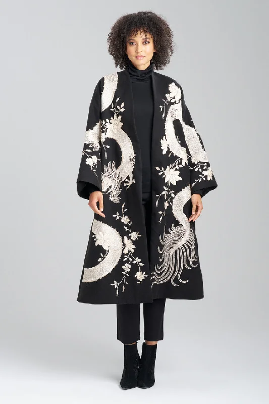 Comfortable Sweaters Couture Felt Embroidered Dragon Coat
