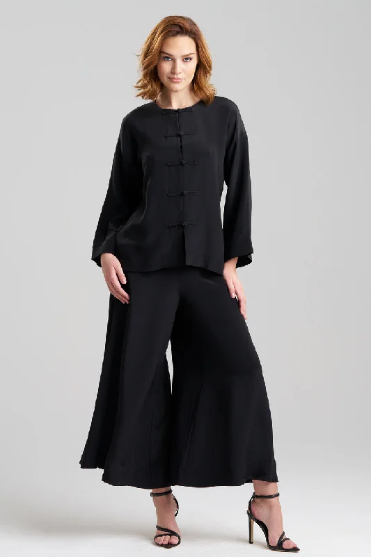 Comfortable Lounge Wear Couture Silk Crepe Mandarin Jacket