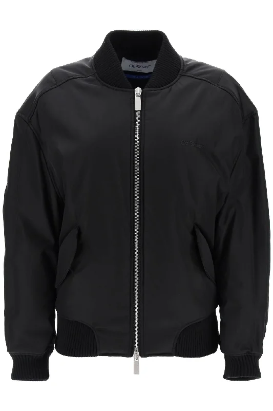 Casual Fit Off- Women's Nylon Twill Bomber Jacket