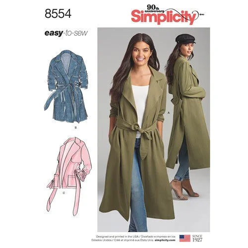 Comfortable Dresses Simplicity Coat and Jacket S8554