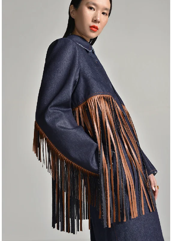 Fashion Comfort TRENCH-DRESS WITH FRINGES