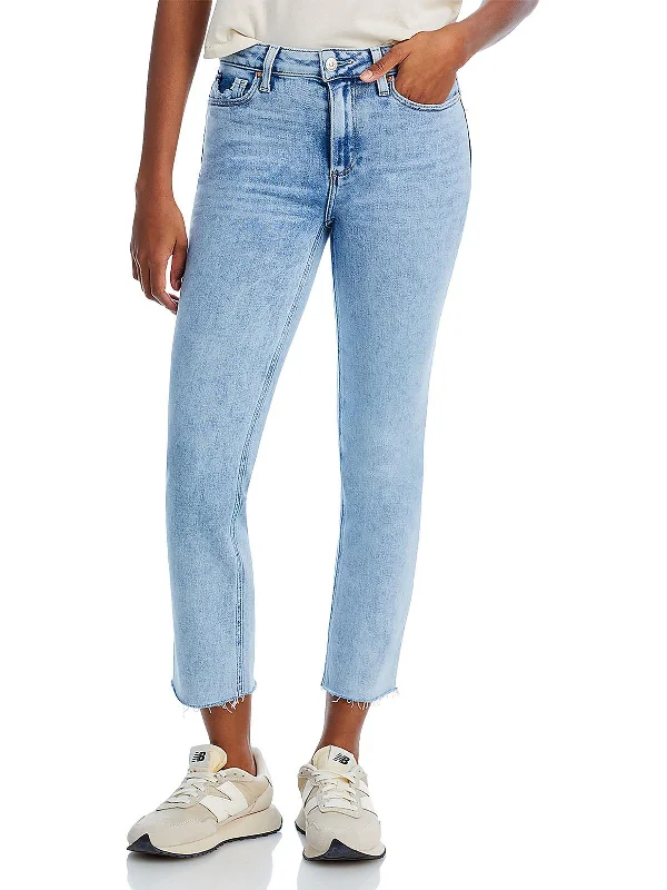 Breathable Comfort Cindy Womens High Rise Light Wash Cropped Jeans
