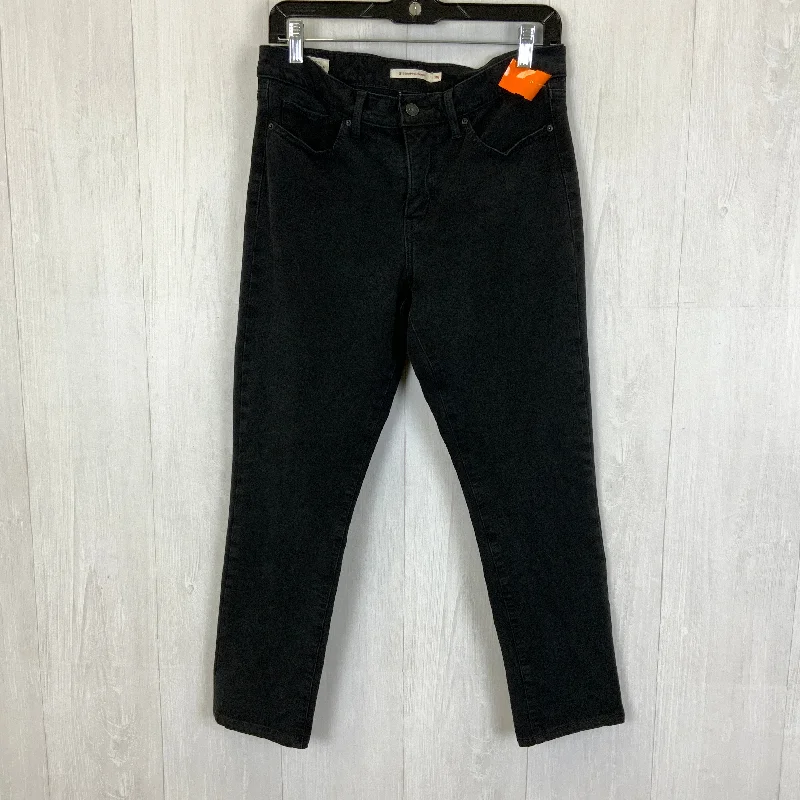 Simple Style Jeans Skinny By Levis In Black Denim, Size: 8