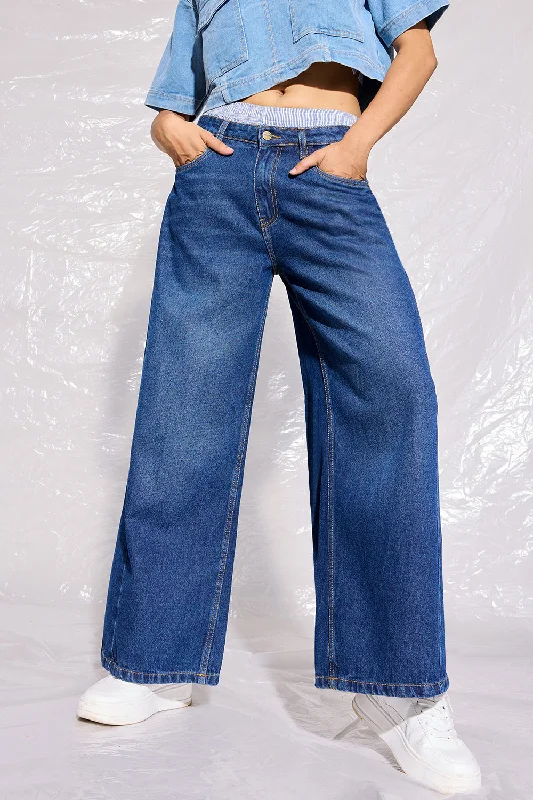 Cozy Vibes Low-Rise Wide Leg Boxer Jeans