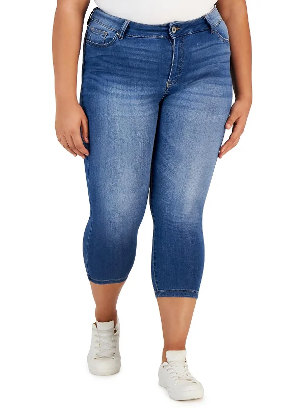 Personal Charm Plus Womens Mid-Rise Cropped Skinny Jeans
