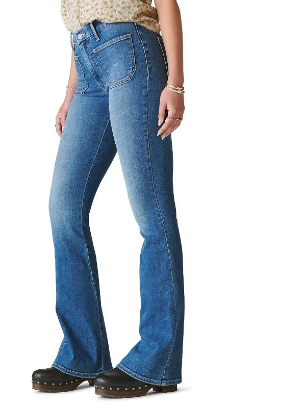High-end Wear Stevie Womens High-Rise Stretch Flare Jeans