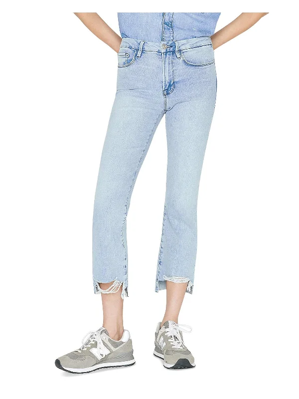 Advanced Design Womens Released Hem Denim Bootcut Jeans