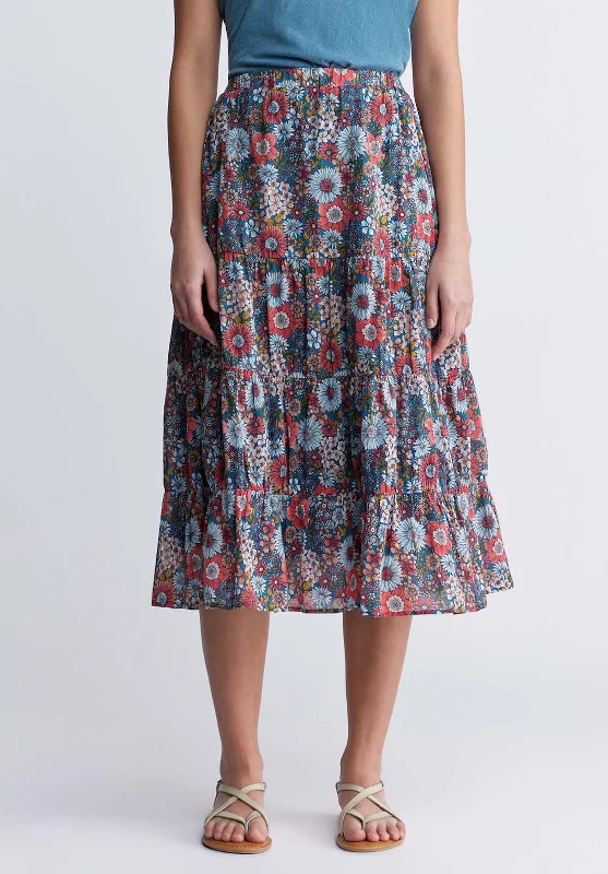 Casual Elegance Aletta Women’s Long Skirt in Printed Floral - WS0006P