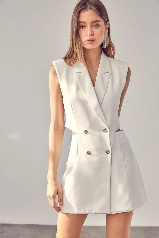 Playful Style Blazer Button Romper