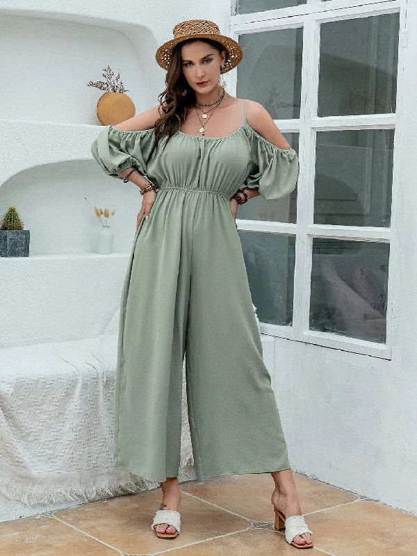 Chic Relaxation Spaghetti Strap Wide Leg Jumpsuit