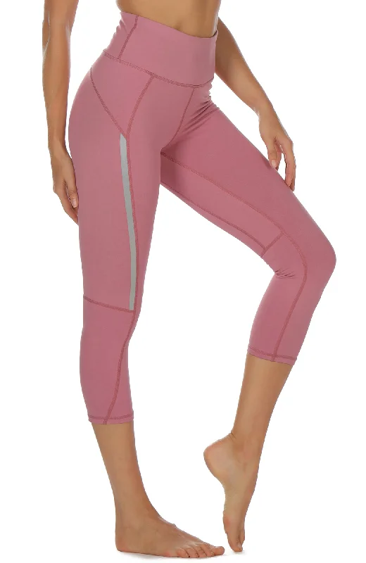 Minimalism icyzone Capri Yoga Pants for Women High Waisted Workout Athletic Gym Exercise Running Leggings