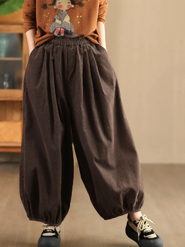 Exclusive Customization Babakud Women Autumn Retro Cotton Corduroy Harem Pants