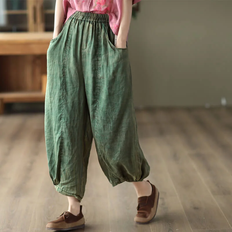 Sweet Girl Babakud Women Classic Ramie Harem Pants