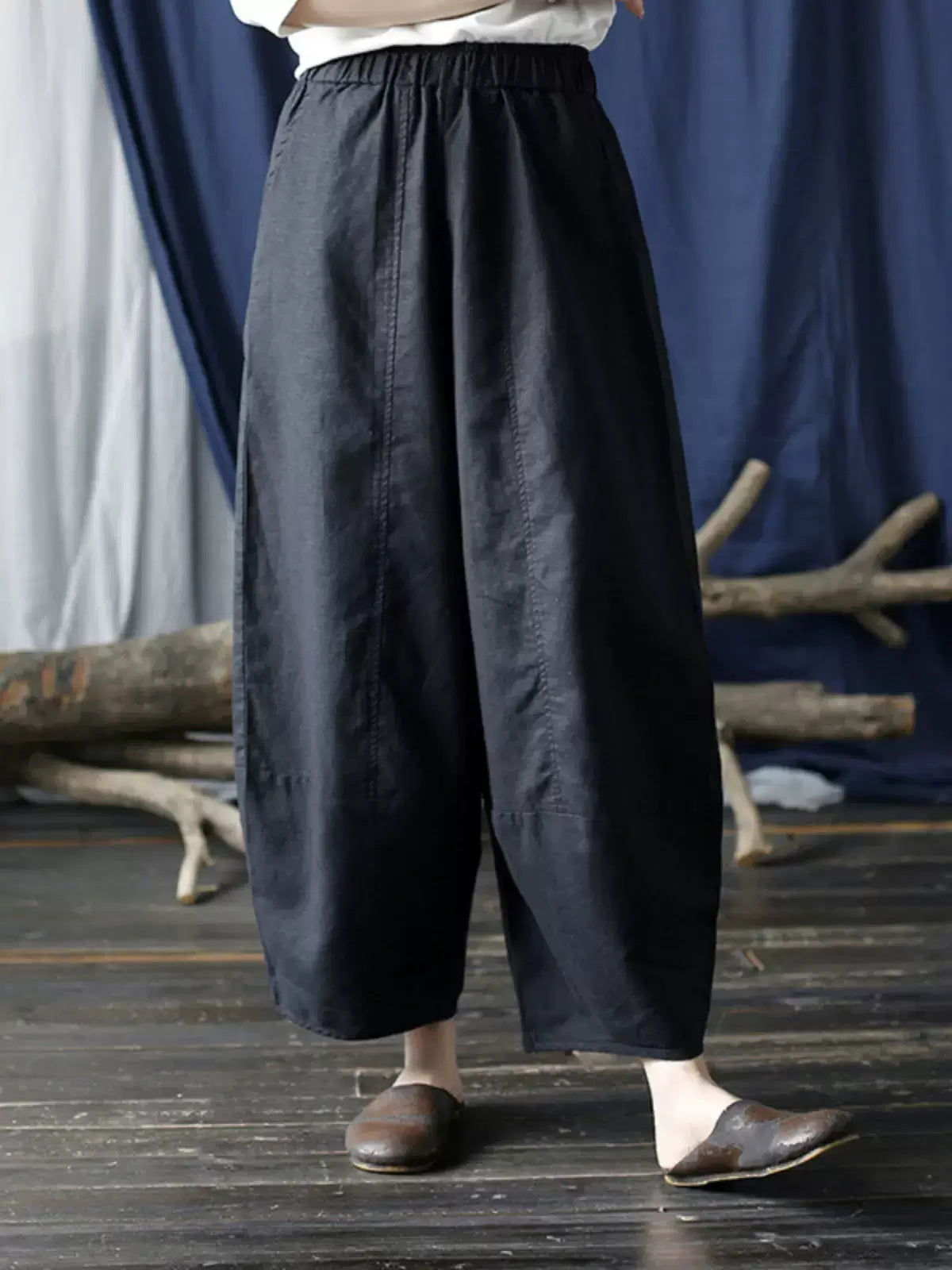 Personalized Clothing Babakud Women Solid Colors Cotton Casual Wide Legs Pants