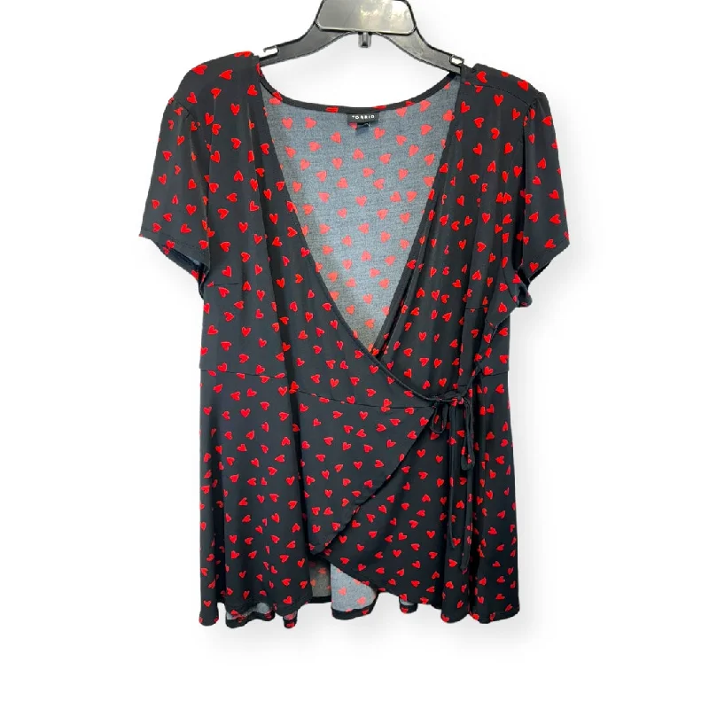 Spring Fashion Black & Red Top Short Sleeve Torrid, Size 2x