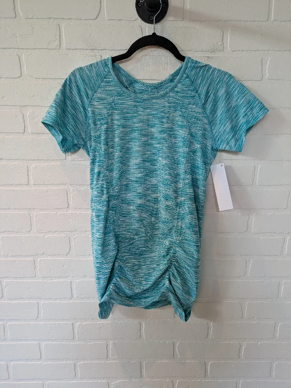 Sporty Comfort Blue Athletic Top Short Sleeve Athleta, Size M
