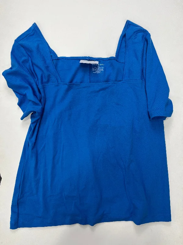 Weekend Comfort Wear Blue Top Short Sleeve Lane Bryant O, Size 1x