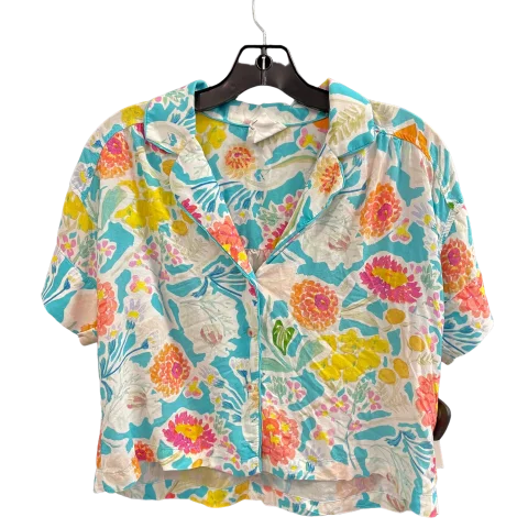Timeless Outfits Floral Top Short Sleeve Designer Anthropologie, Size S