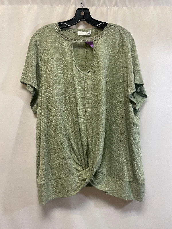 Smart Comfort Wear Green Top Short Sleeve Retrology, Size 3x