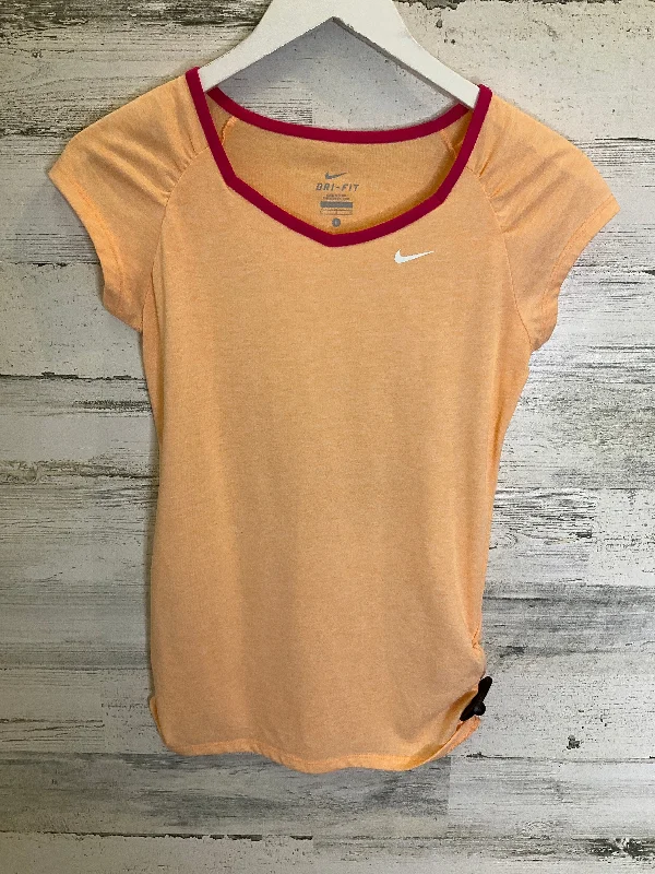 Cozy Fitting Orange Athletic Top Short Sleeve Nike, Size L
