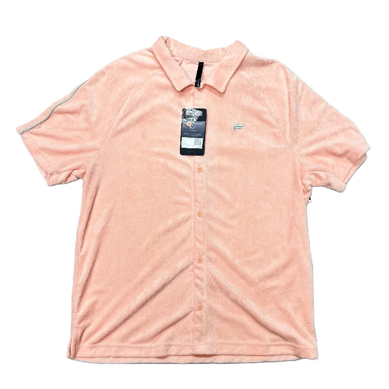 Short Design Pink Athletic Top Short Sleeve By Fabletics, Size: L