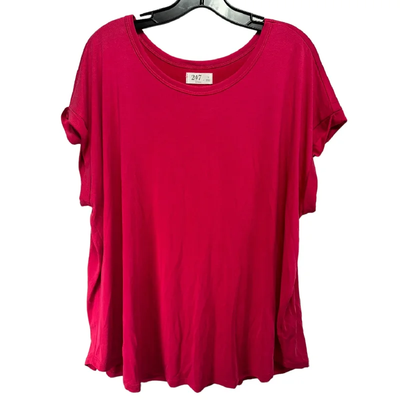 Relaxed Fits Red Top Short Sleeve Basic Maurices, Size 1x