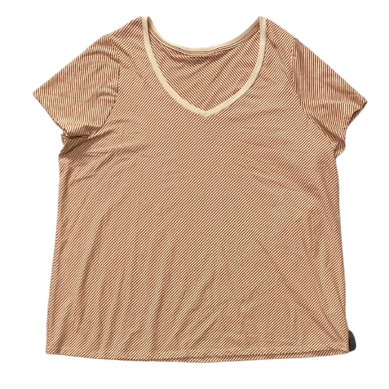 Daily Comfort Striped Pattern Top Short Sleeve Lane Bryant, Size 1x