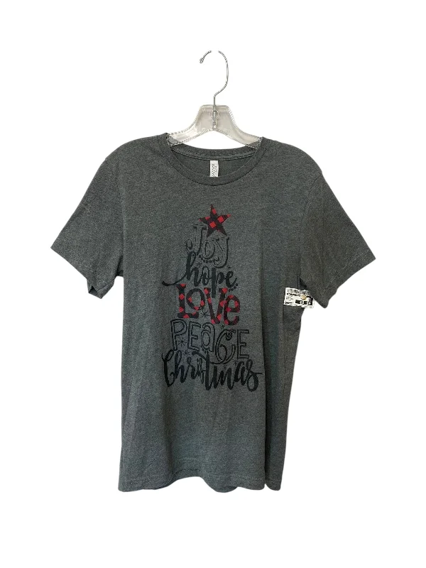 Bright Colors Top Short Sleeve By Bella + Canvas In Grey, Size: M