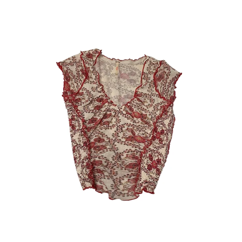 Soft Knitwear Top Short Sleeve By Free People In Red, Size: S