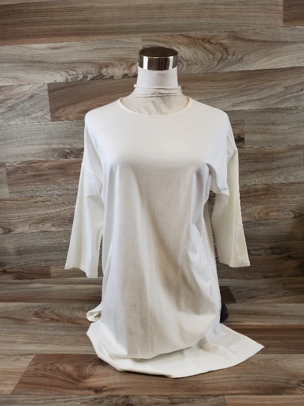 Trendy Comfort Wear Tunic Short Sleeve By J. Jill In Cream, Size: S